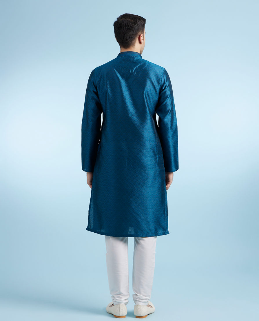 Diwas Men Teal Elegance Kurta