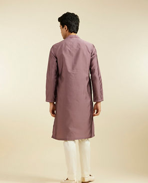 Diwas Men Bright Lilac Honeycomb Self Patterned Kurta