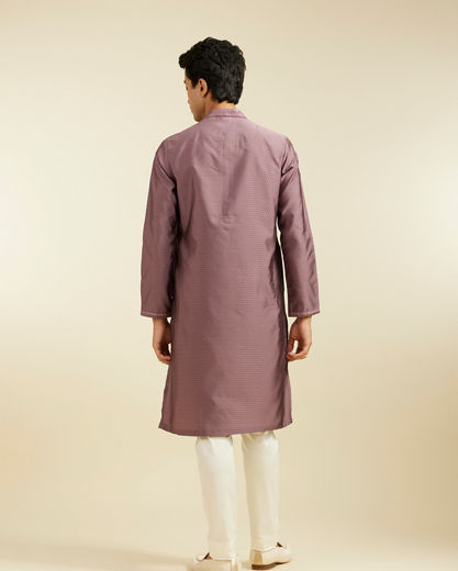 Diwas Men Bright Lilac Honeycomb Self Patterned Kurta