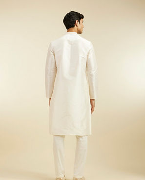 Diwas Men Warm White Sequin Embellished Kurta