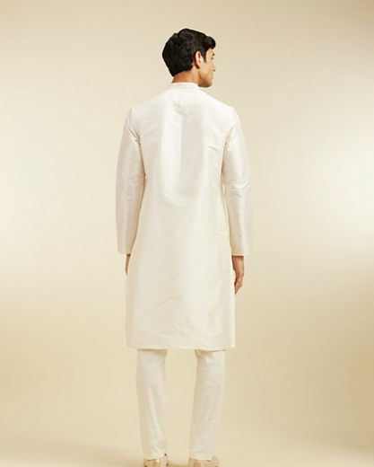 Diwas Men Warm White Sequin Embellished Kurta