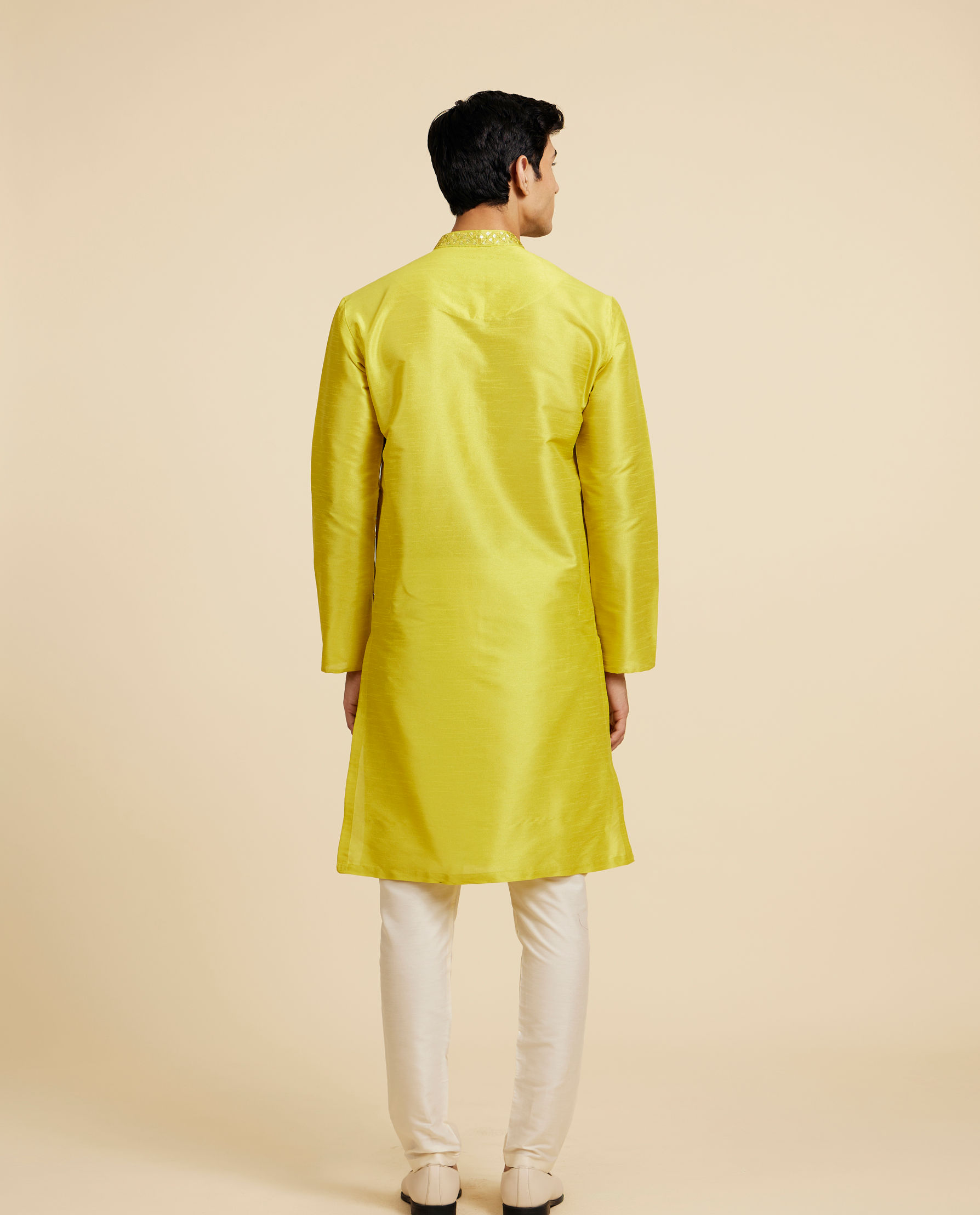 Diwas Men Mehndi Green Sequin Embellished Kurta