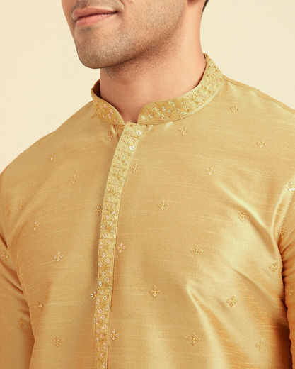 Diwas Men Ethereal Mustard Yellow Mens Kurta