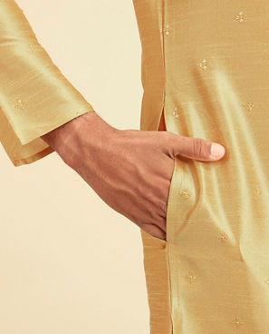 Diwas Men Ethereal Mustard Yellow Mens Kurta