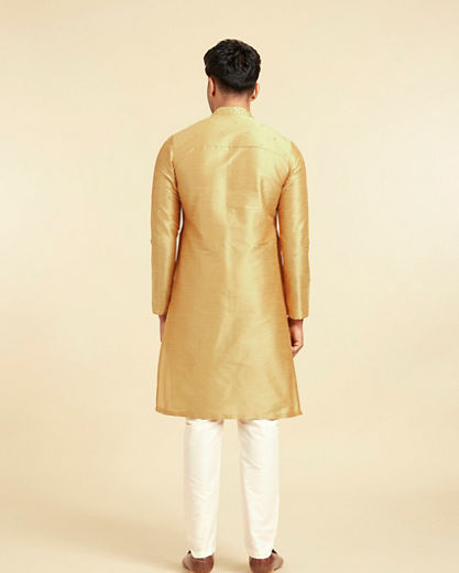 Diwas Men Ethereal Mustard Yellow Mens Kurta