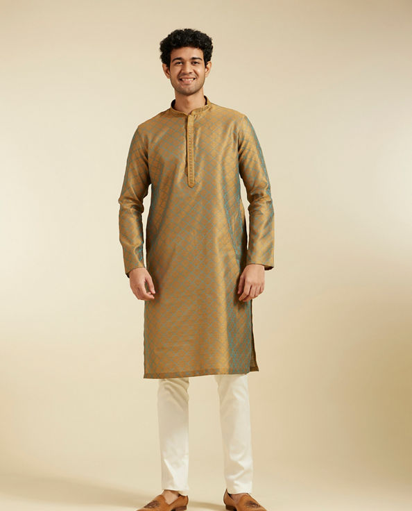 Diwas Men Fawn Jaal Patterned Kurta