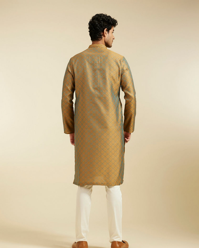 Diwas Men Fawn Jaal Patterned Kurta