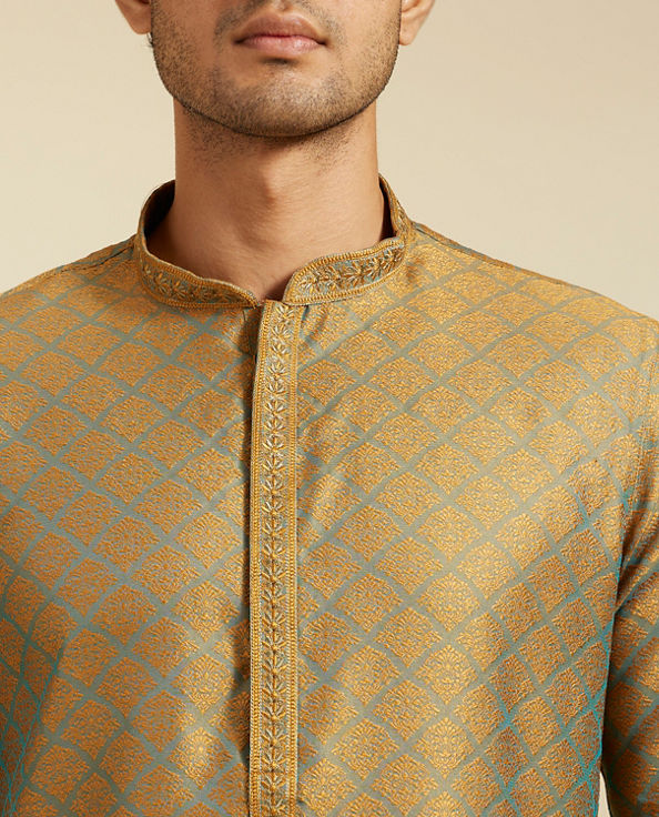 Diwas Men Fawn Jaal Patterned Kurta