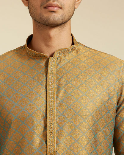 Diwas Men Fawn Jaal Patterned Kurta