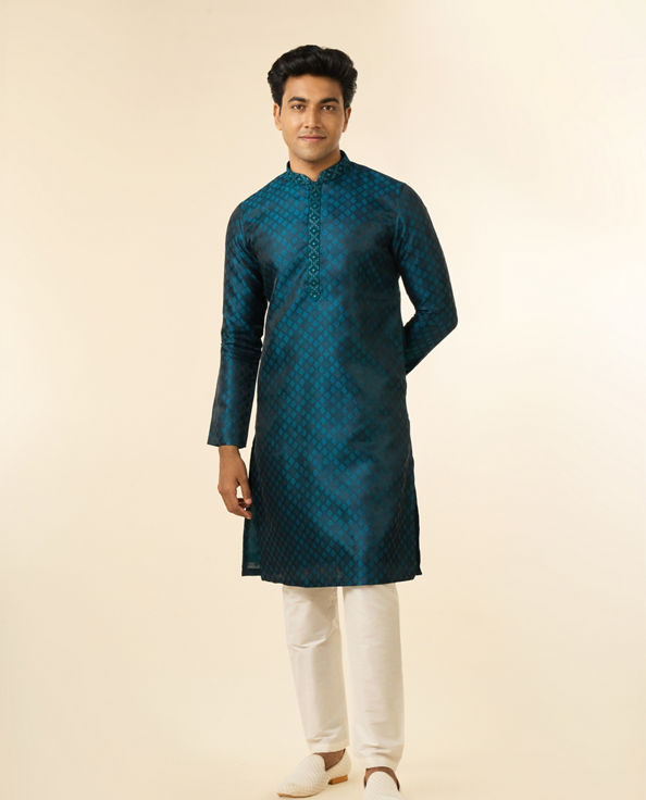 Diwas Men Teal Blue Radiance Kurta