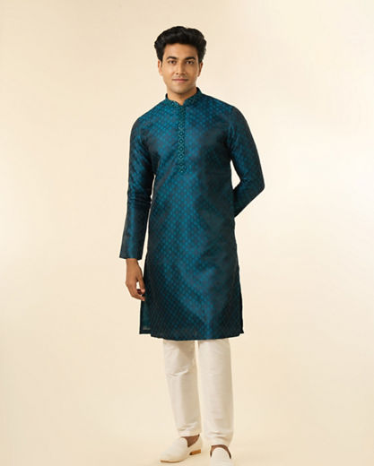 Diwas Men Teal Blue Radiance Kurta