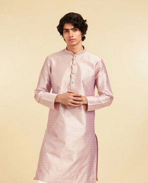 Diwas Men Purple Art Silk Kurta