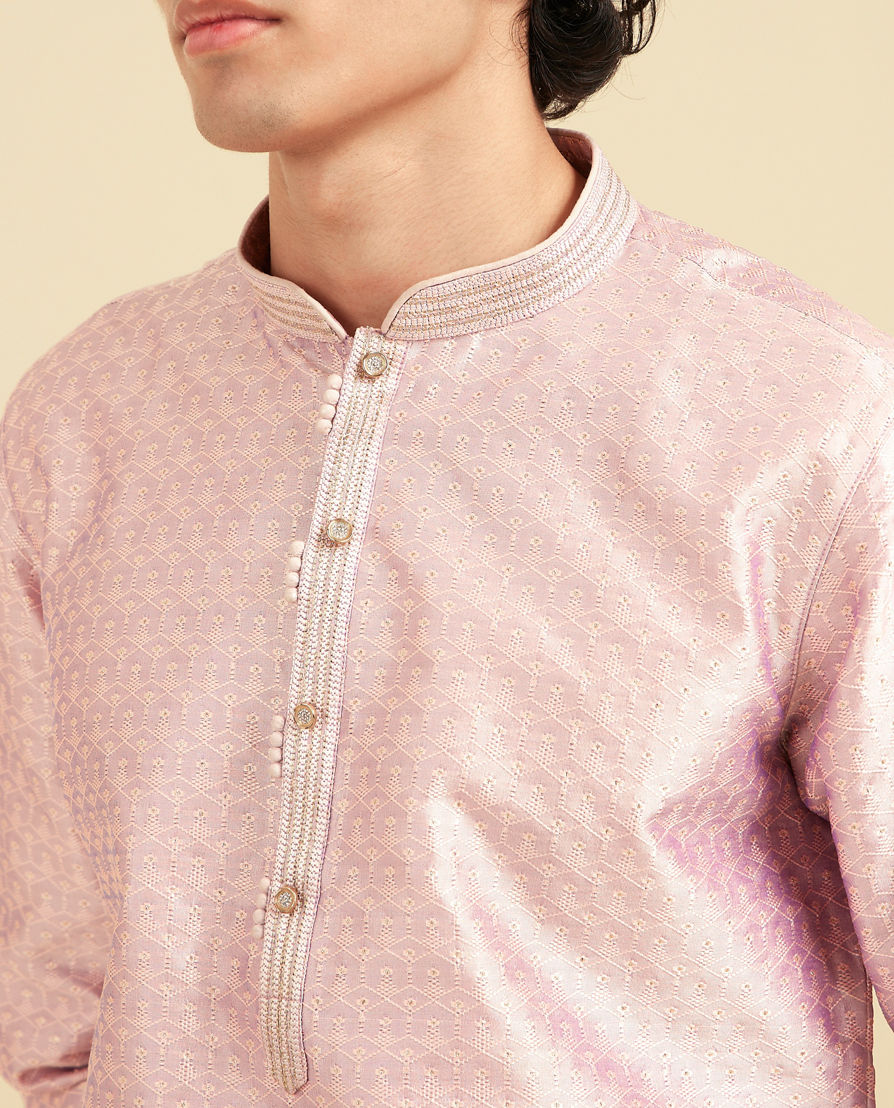 Diwas Men Purple Art Silk Kurta