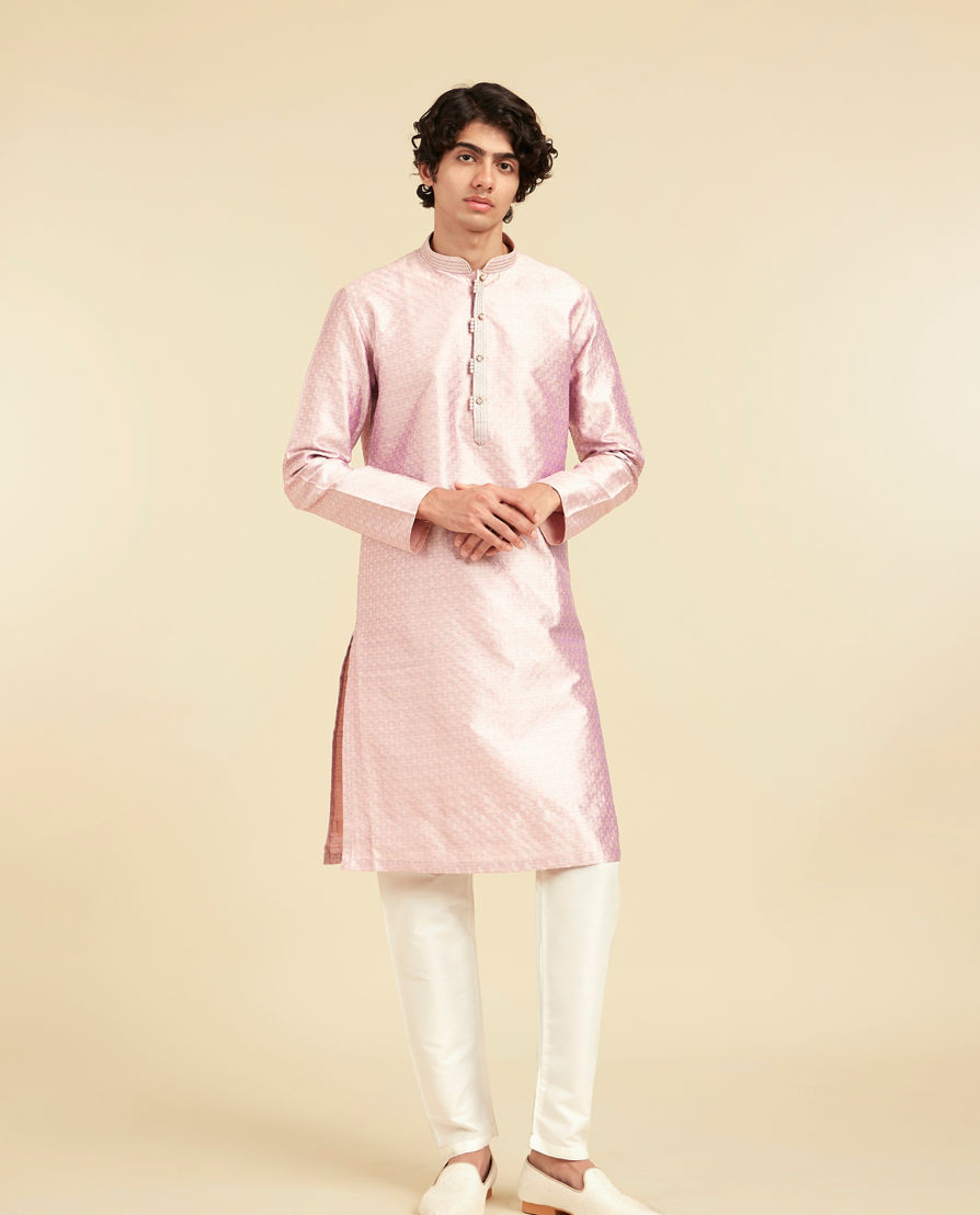 Diwas Men Purple Art Silk Kurta