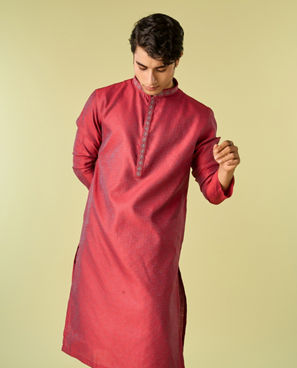 Diwas Men Maroon Majesty Kurta