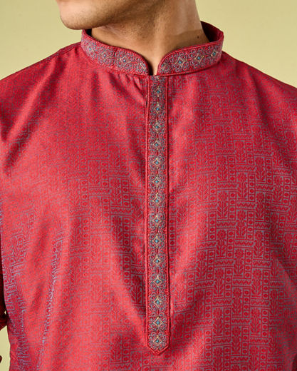 Diwas Men Maroon Majesty Kurta