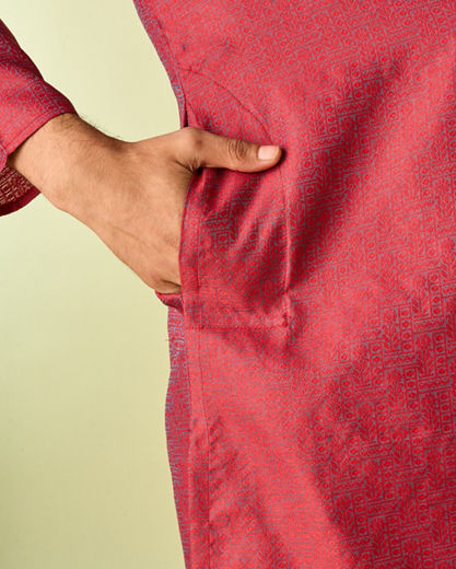 Diwas Men Maroon Majesty Kurta