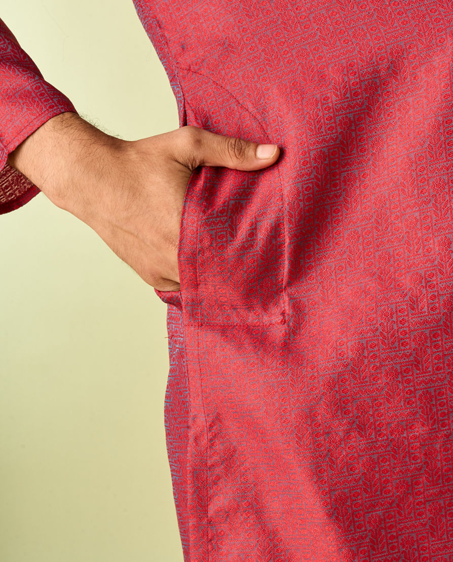 Diwas Men Maroon Majesty Kurta