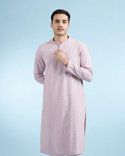 Diwas Men Lilac Viscose Kurta
