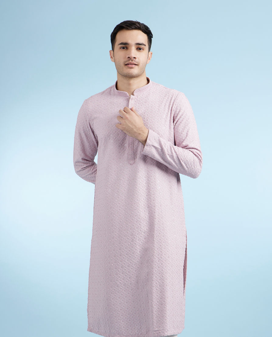 Diwas Men Lilac Viscose Kurta