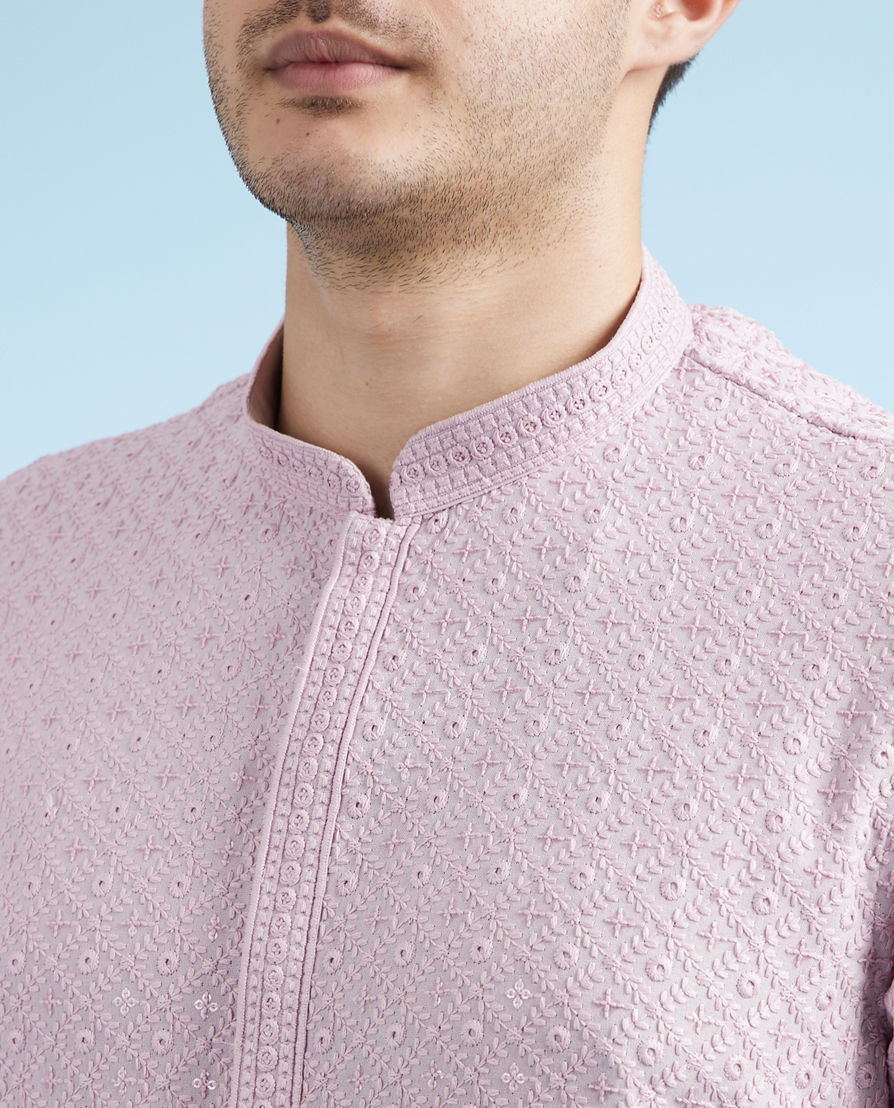 Diwas Men Lilac Viscose Kurta