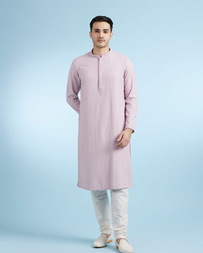 Diwas Men Lilac Viscose Kurta