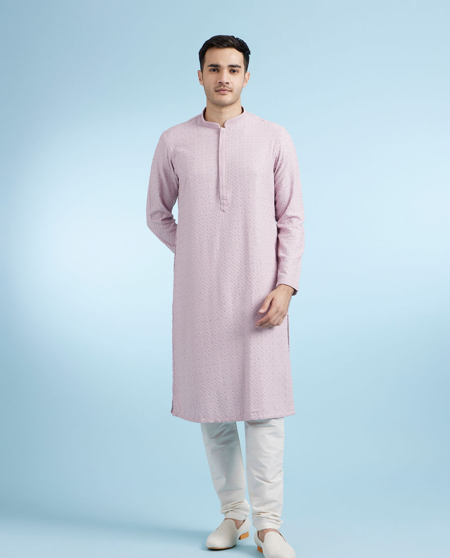 Diwas Men Lilac Viscose Kurta