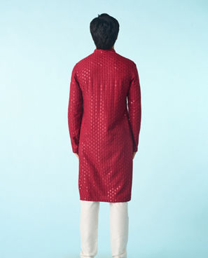 Diwas Men Maroon Elegance Kurta Pajama