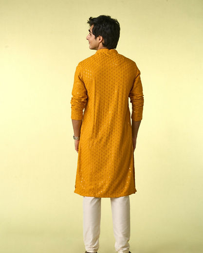 Diwas Men Mustard Kurta Pajama