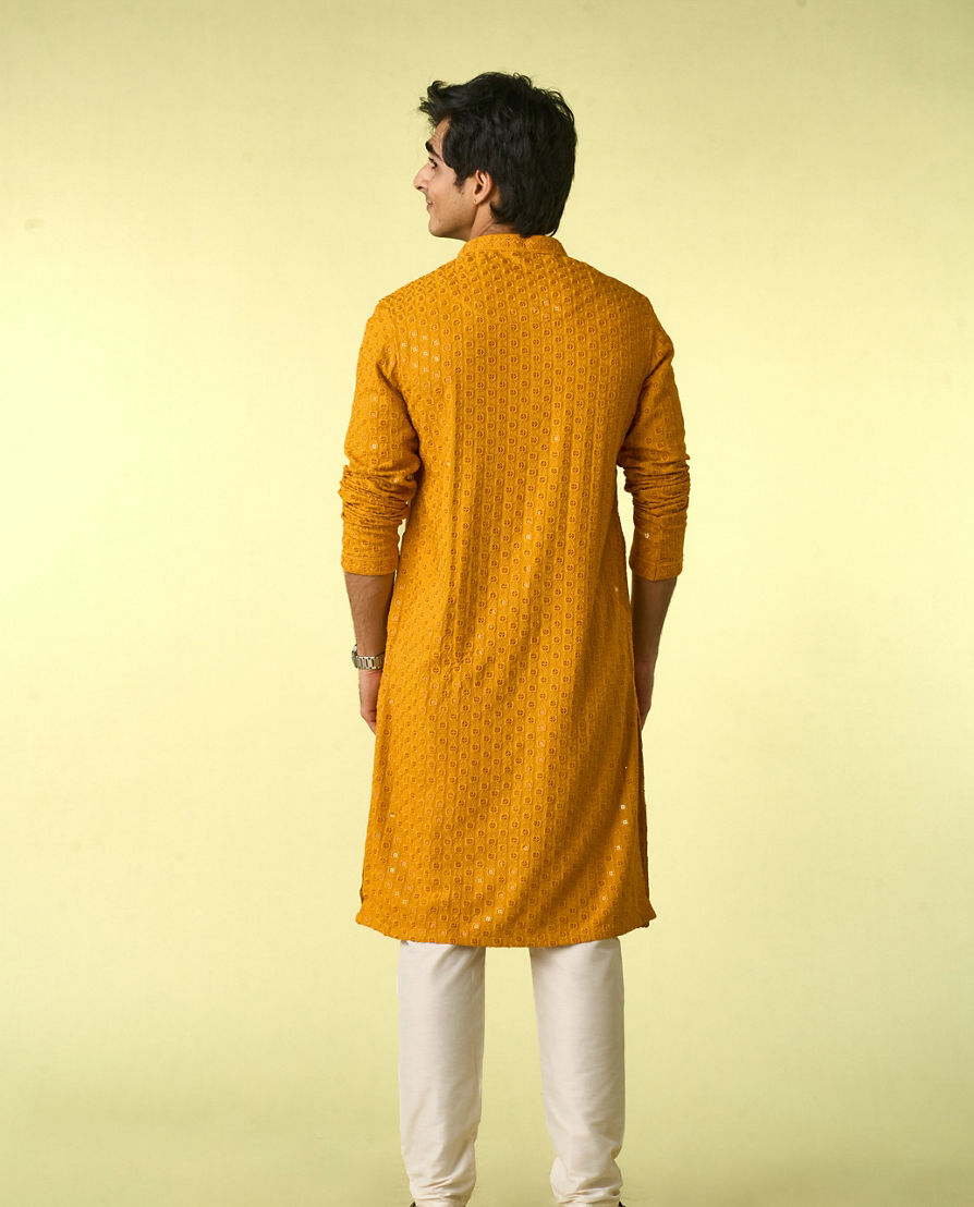 Diwas Men Mustard Kurta Pajama