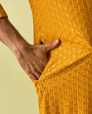 Diwas Men Mustard Kurta Pajama