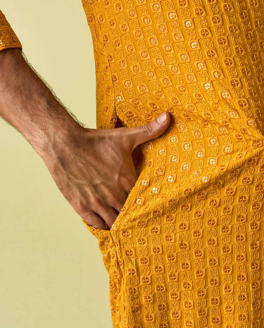 Diwas Men Mustard Kurta Pajama