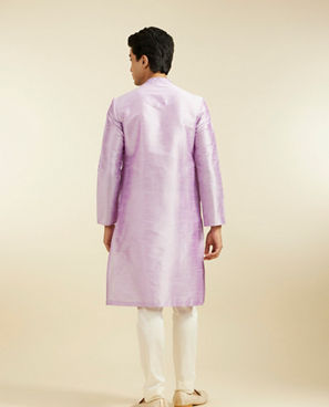 Diwas Men Soft Lilac Buta Embroidered Kurta