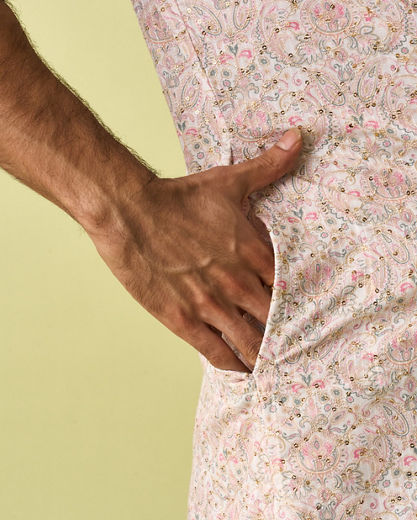 Diwas Men Cream Elegance Kurta Pajama