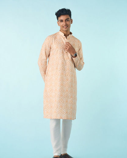 Diwas Men Sunlit Yellow Majesty Kurta Pajama