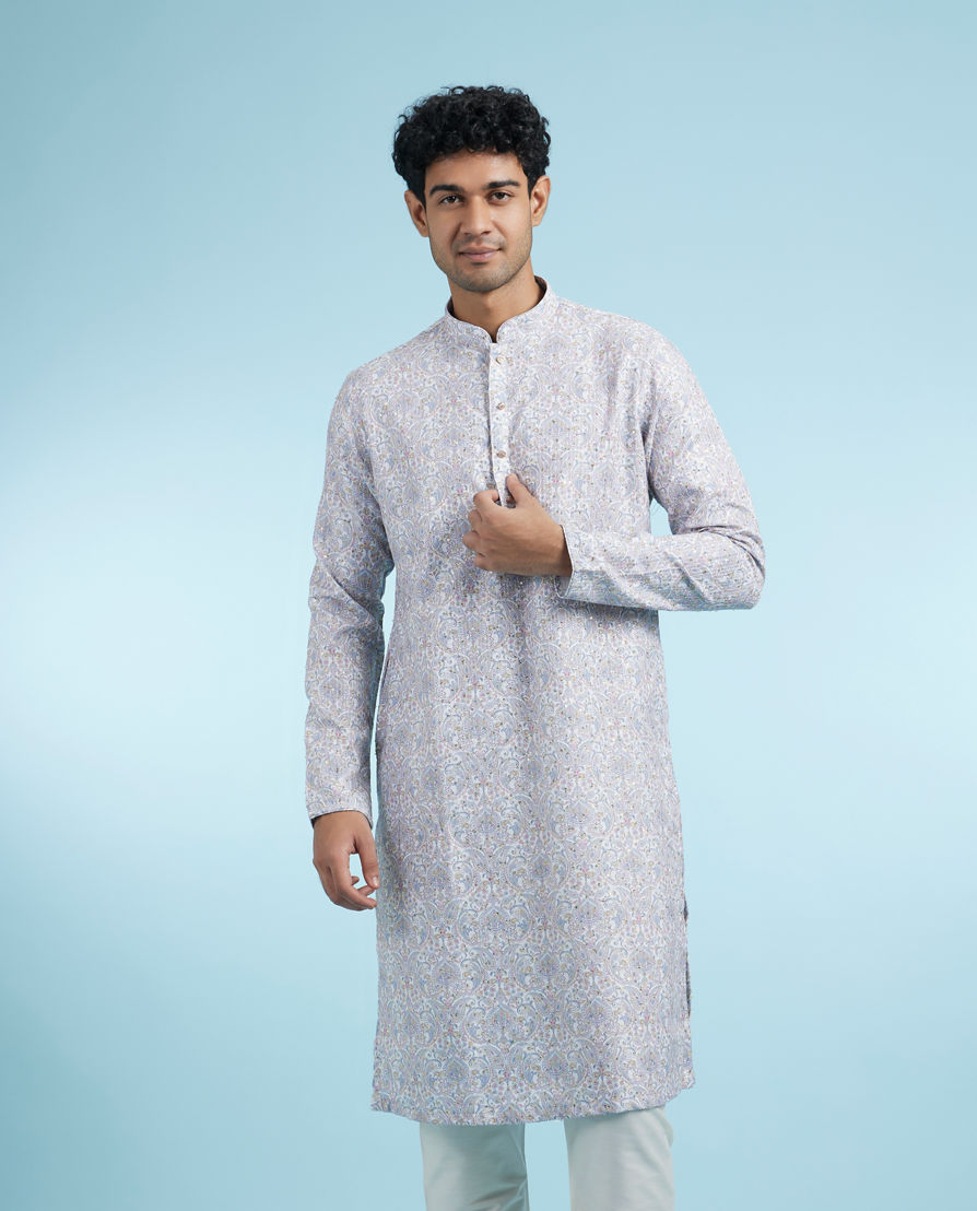 Diwas Men Grey Elegance Kurta