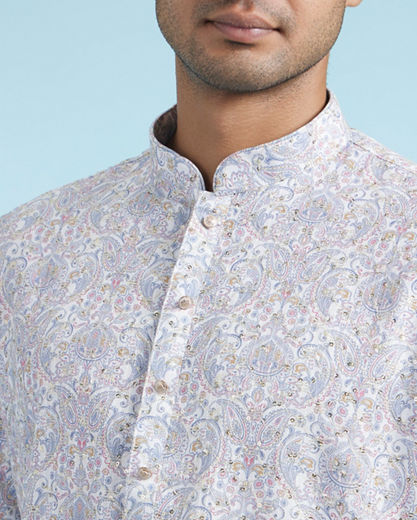 Diwas Men Grey Elegance Kurta