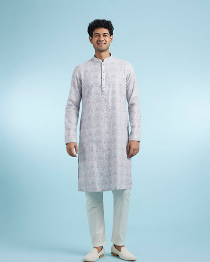 Diwas Men Grey Elegance Kurta