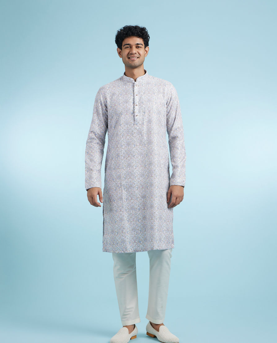 Diwas Men Grey Elegance Kurta