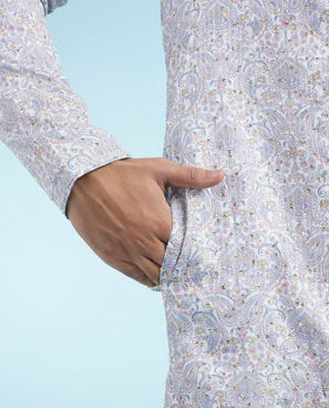 Diwas Men Grey Elegance Kurta