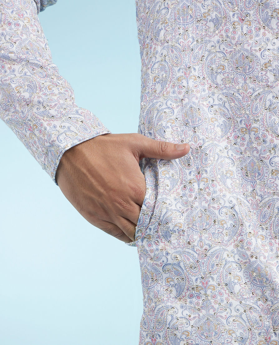 Diwas Men Grey Elegance Kurta