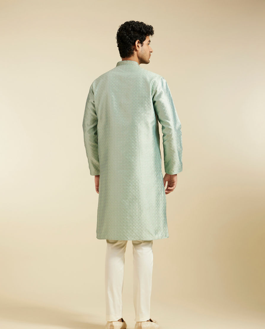 Diwas Men Enchanting Light Mid Green Kurta Pajama