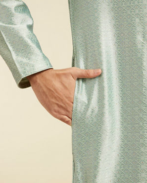 Diwas Men Enchanting Light Mid Green Kurta Pajama
