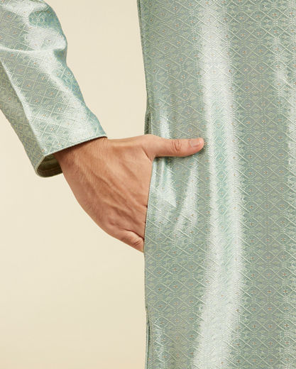 Diwas Men Enchanting Light Mid Green Kurta Pajama