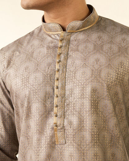 Diwas Men Pista Green Blended Cotton Printed Fancy Kurta