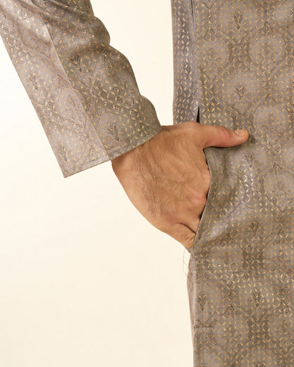 Diwas Men Pista Green Blended Cotton Printed Fancy Kurta