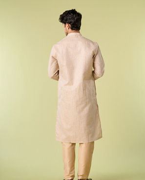 Diwas Men Beige Blended Cotton Kurta