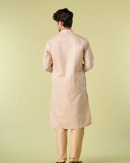 Diwas Men Beige Blended Cotton Kurta