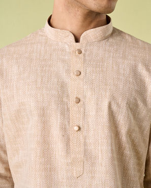 Diwas Men Beige Blended Cotton Kurta
