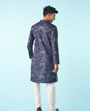 Diwas Men Dark Blue Regal Kurta